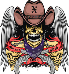 Gothic sign with skull, grunge vintage design t shirts