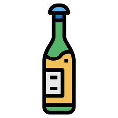 beer bottle filled outline icon style