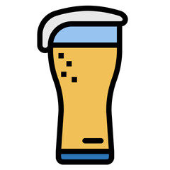 beer glass filled outline icon style