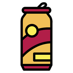 beer can filled outline icon style