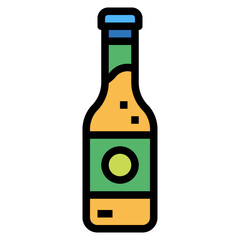 beer bottle filled outline icon style