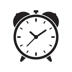 Fototapeta na wymiar Alarm clock icon vector illustration, retro alarm clock.