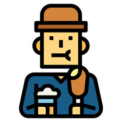 eating filled outline icon style