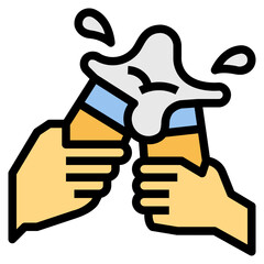cheers filled outline icon style
