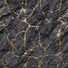 Gold ore. A nugget of gold, bronze or copper. Extreme close-up. Ore with yellow veins 3D-rendering