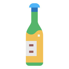 beer bottle flat icon style