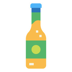 beer bottle flat icon style