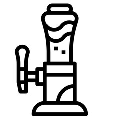 beer tower line icon style