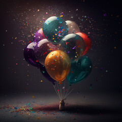 Colorful Balloons created with Generative AI Technology