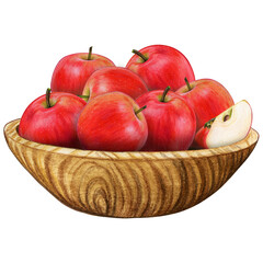 watercolor hand drawn realistic apples