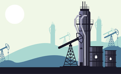 Oil petroleum gas industry business deal background concept. Vector graphic design element illustration