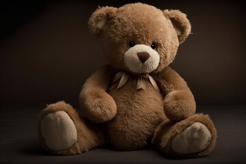Lovely brown teddy bear.  Generative ai