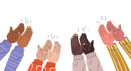Сongratulate clap hand arm people applause concept. Vector graphic design illustration
