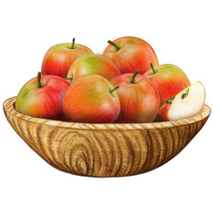 watercolor hand drawn realistic apples