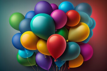 Fototapeta na wymiar Colorful celebration balloons. Festive balloons released (Generative AI)