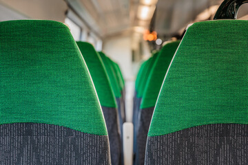 Close up of seat of the train, UK railway