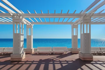 Papier Peint photo Lavable Nice Promenade des Anglais in Nice overlooking the Mediterranean Sea