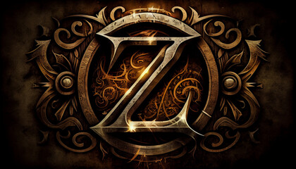 Logo Of the letter z  with wonderful art created with Generative AI technology - obrazy, fototapety, plakaty