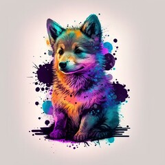 illustration, lovely puppy, ai generative