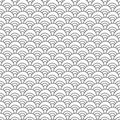 Semless pattern of doodle waves. Outline vector illustration