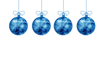 Polygonal Christmas balls isolated