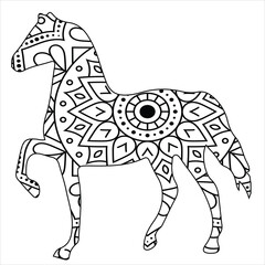 Vector animal mandala coloring page for kids and adult