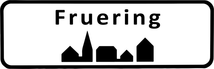 City sign of Fruering - Fruering Byskilt