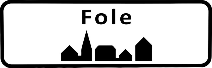 City sign of Fole - Fole Byskilt