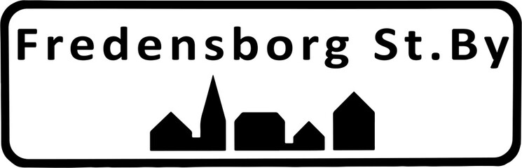 City sign of Fredensborg St By - Fredensborg St By Byskilt