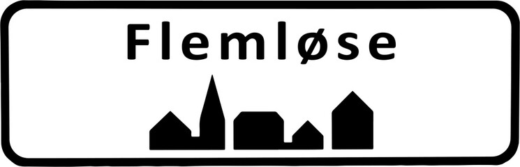 City sign of Flemløse - Flemløse Byskilt