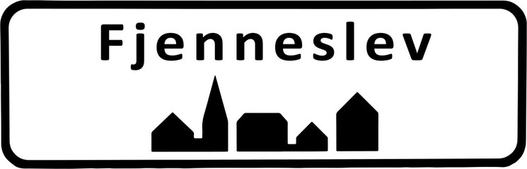 City sign of Fjenneslev - Fjenneslev Byskilt