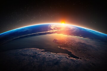 Fototapeta na wymiar Aerial View of the Blue Planet - Earth (Generative AI)