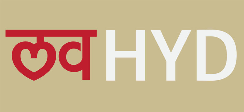 Love Hyderabad logo vector illustration .Hyderabad is the capital city of the Indian state of Telangana.