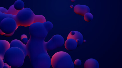 Metaverse 3d render morphing animation pink purple abstract metaball metasphere bubbles art sphere blue background backdrop vr space moving meta balls shapes motion design fluid liquid of presentation