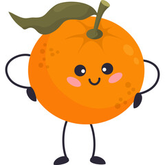 Cute cartoon character tangerine