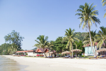 Beautiful view of the beach of Thailand on a sunny day