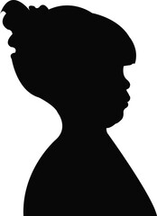 a girl head silhouette vector