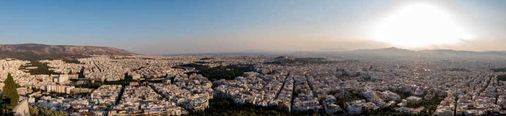 Fototapeta na wymiar Panoramic view of all Athens at sunset, Greece