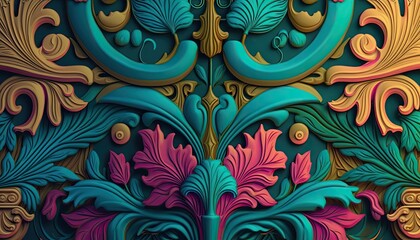 Abstract background colorful and vibrant pattern wallpaper vivid colors created with generative AI technology