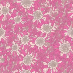 Fotobehang seamless floral pattern © LikotoArtworks