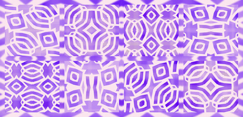 Patchwork of African tribal patterns, bicolor design, geometric shapes, seamless texture, high definition (HD format), illustration