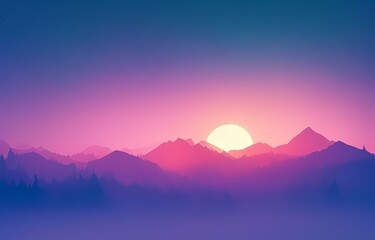 sunrise in mountains