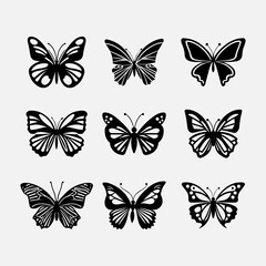 Plakat butterflies bundle svg vector illustration transparent