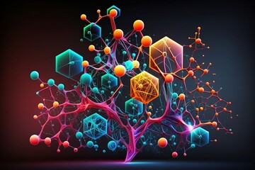 Technology background with Generative AI technology