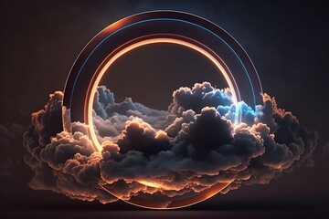 Cloud Neon Circle with Generative AI technology