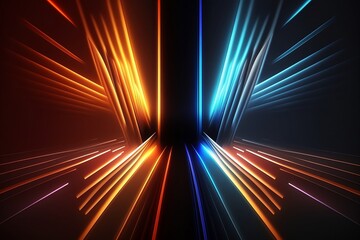 Fototapeta na wymiar Neon lights background with Generative AI technology