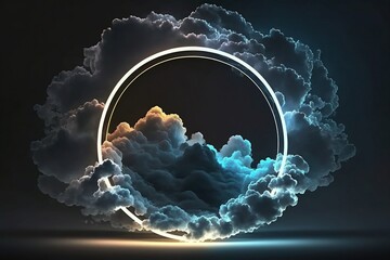 Cloud Neon Circle with Generative AI technology