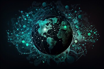 Technology background with Generative AI technology