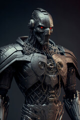 Robots. Soldier Robot hyper realistic. Conceptual project 2025. Futuristic interpretation. Illustration for advertising, cartoons, games, blockbusters, print media. My collection.