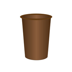 Brown paper cup isolated on a white background